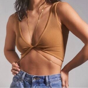 Urban Outfitters Out From Under Twist Tank (Black, Tan, M/L)